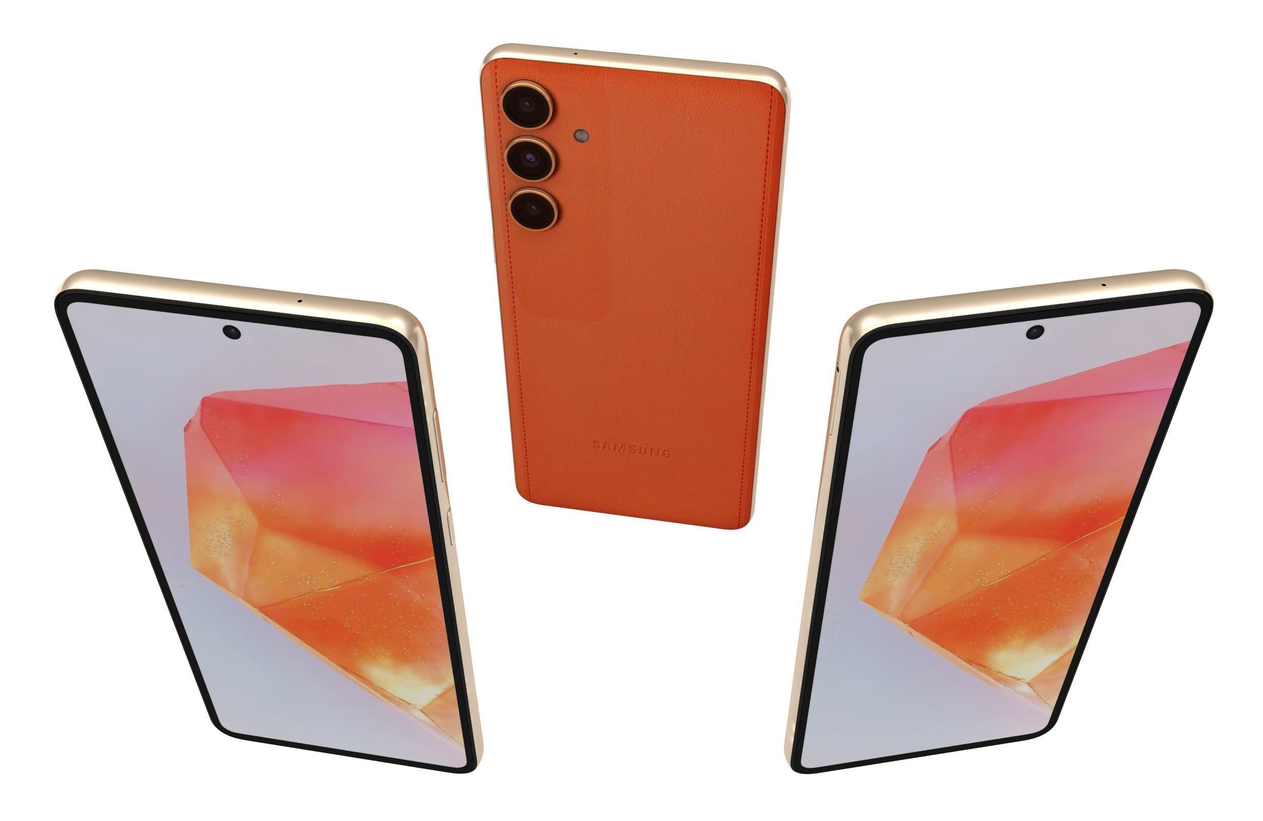 Samsung Galaxy C55 Black And Orange 3D model_2