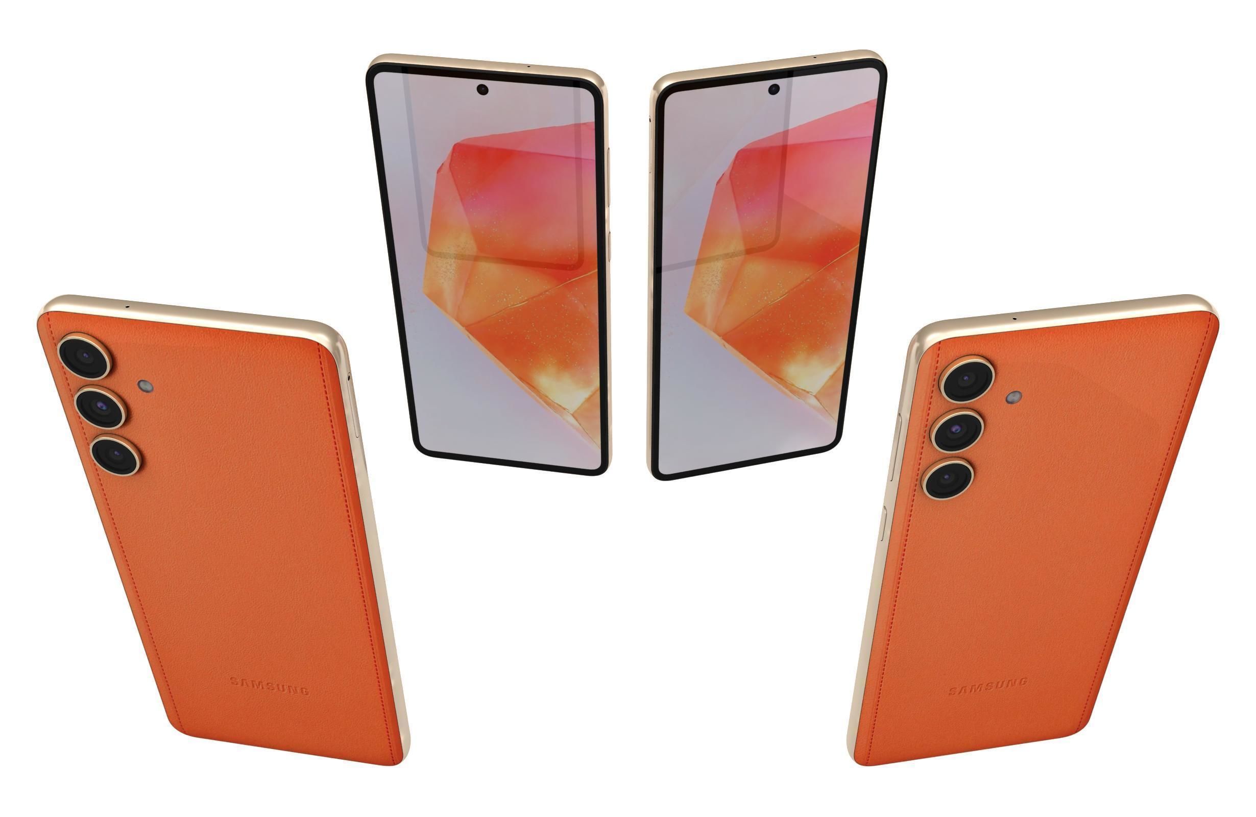 Samsung Galaxy C55 Black And Orange 3D model_5