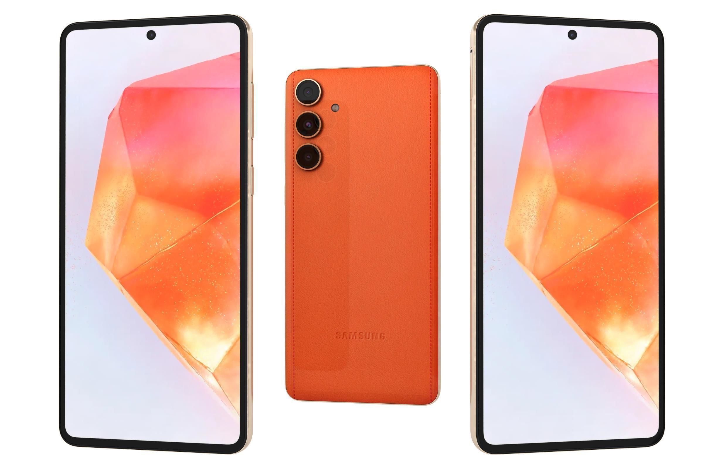 Samsung Galaxy C55 Black And Orange 3D model_1