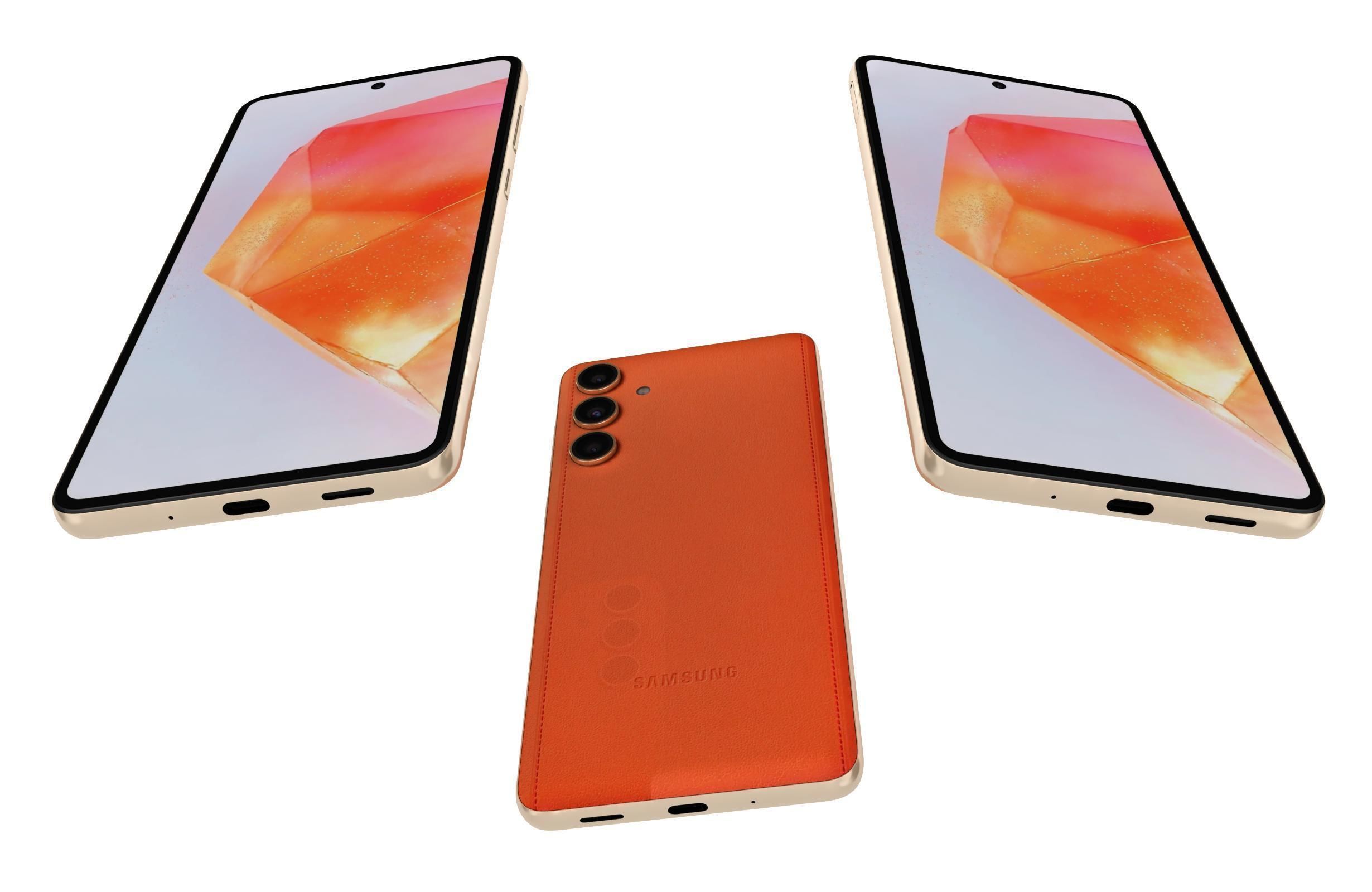 Samsung Galaxy C55 Black And Orange 3D model_3
