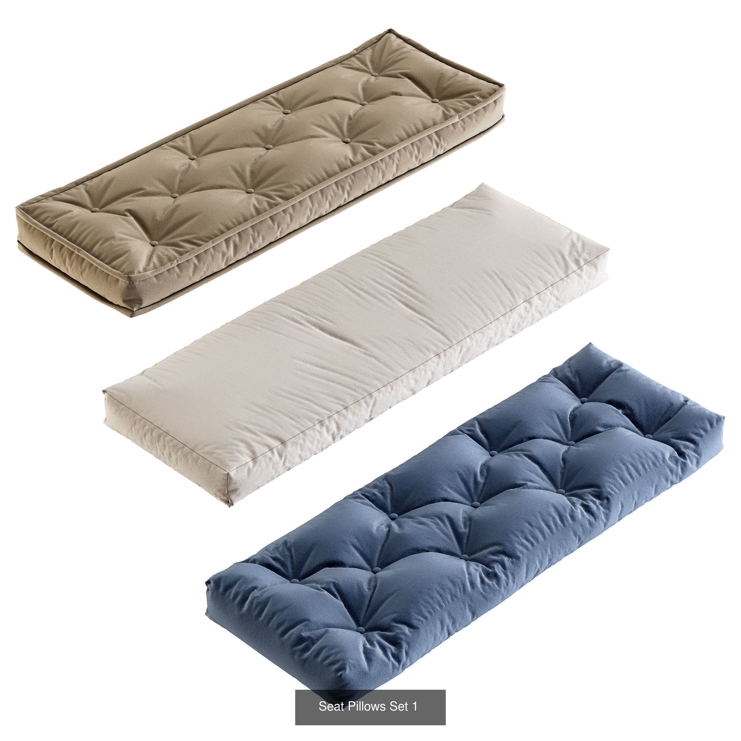 Seat Pillows 3D Model Collection_1