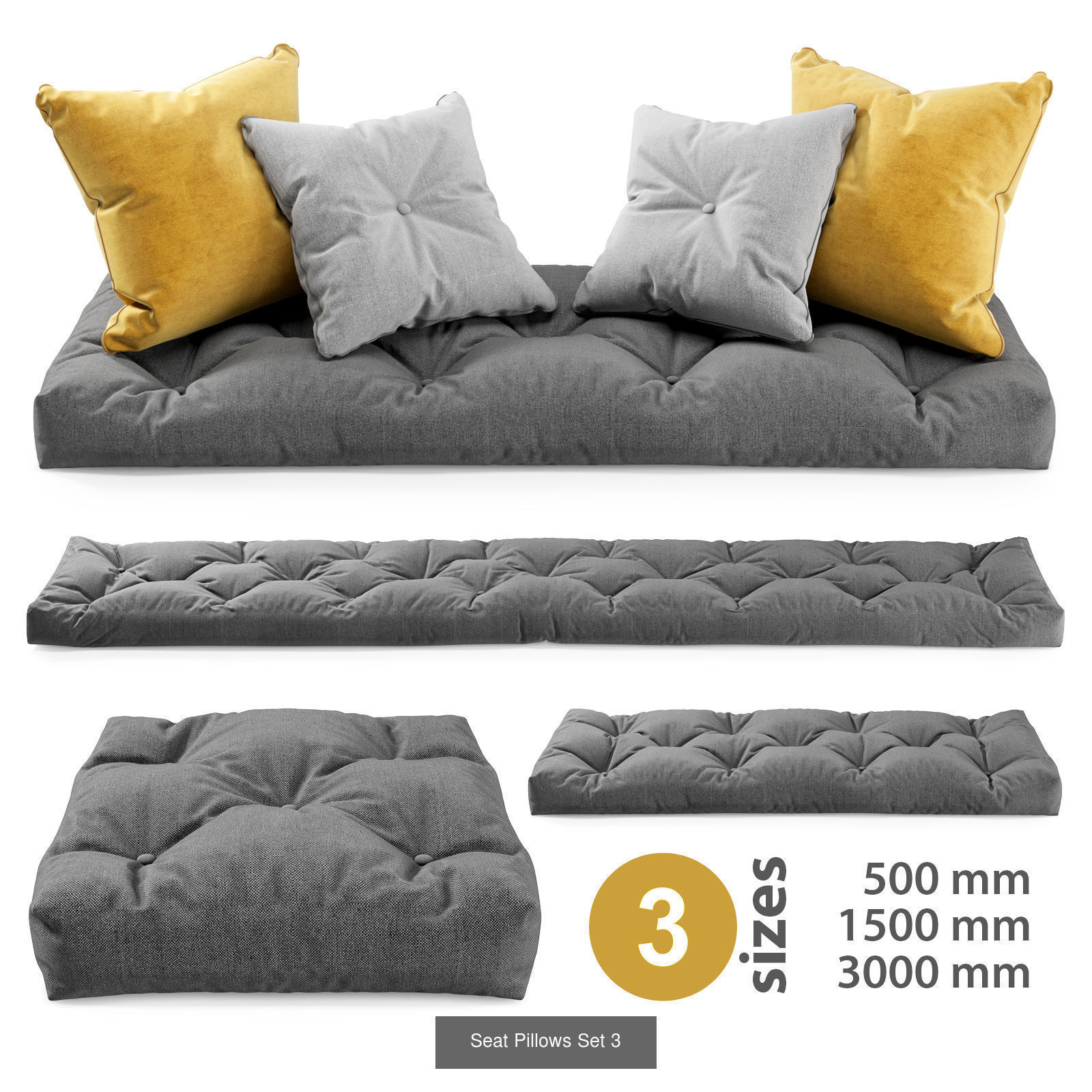 Seat Pillows 3D Model Collection_3