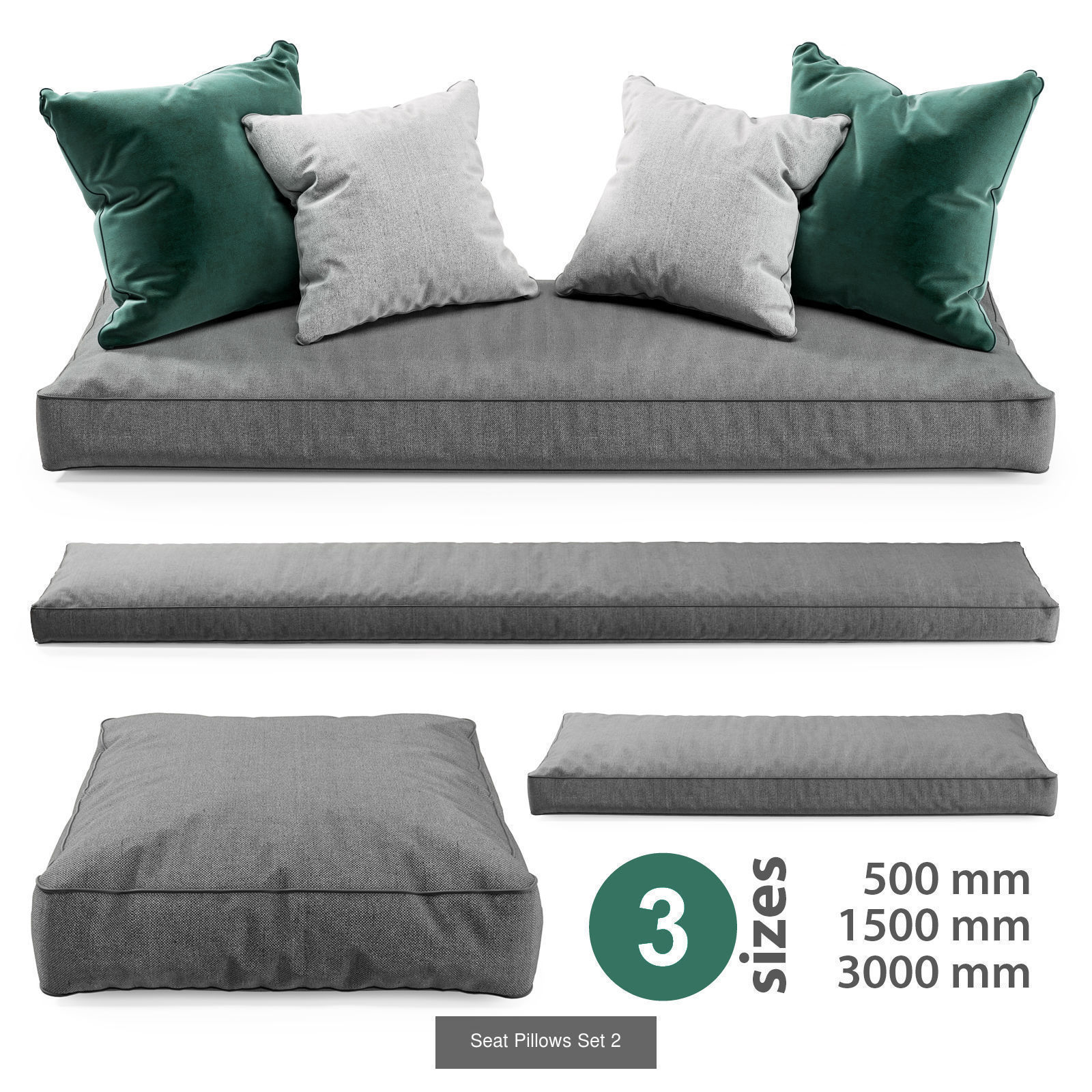 Seat Pillows 3D Model Collection_2