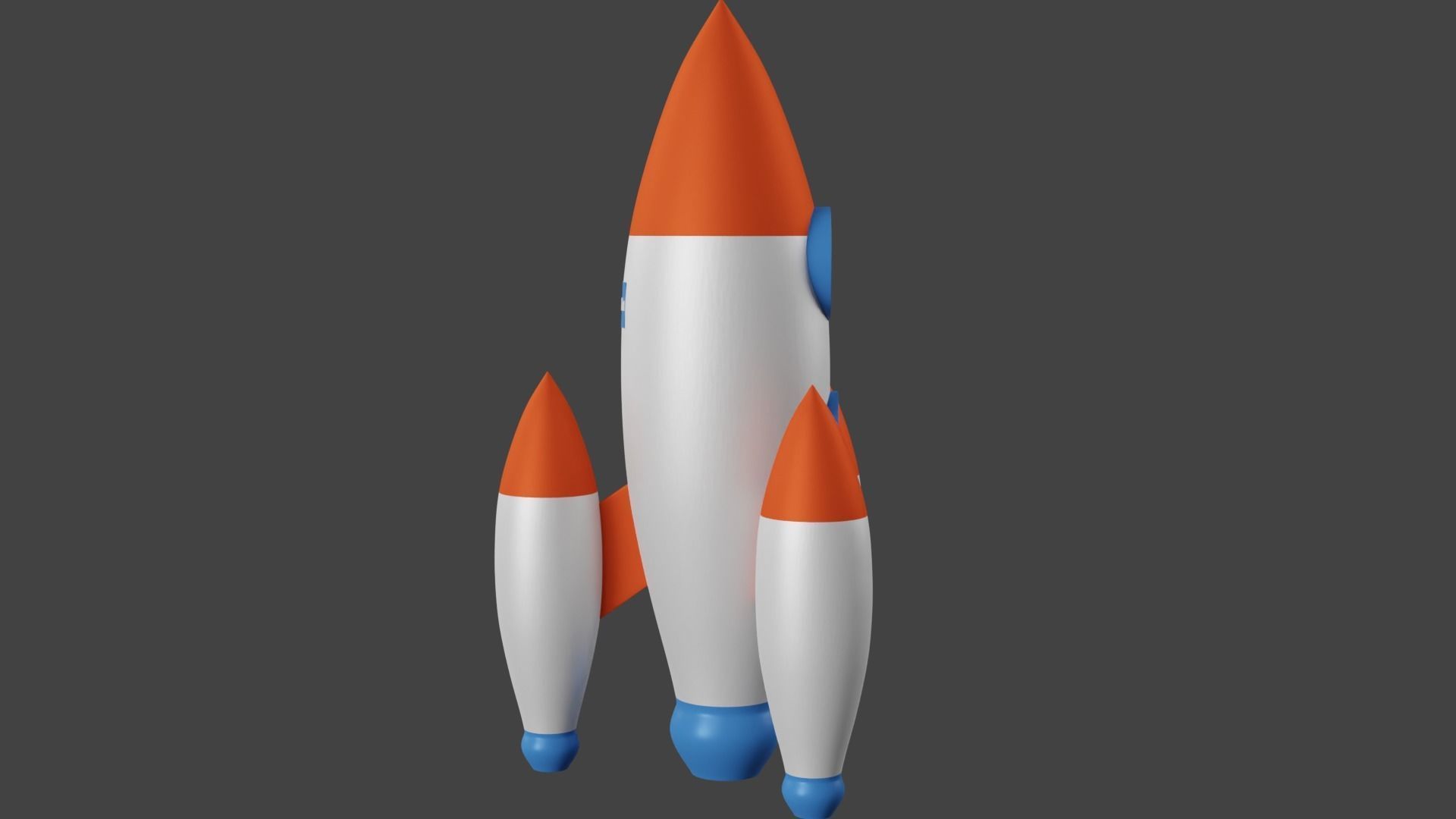 Cartoon Rocket 3D model_7