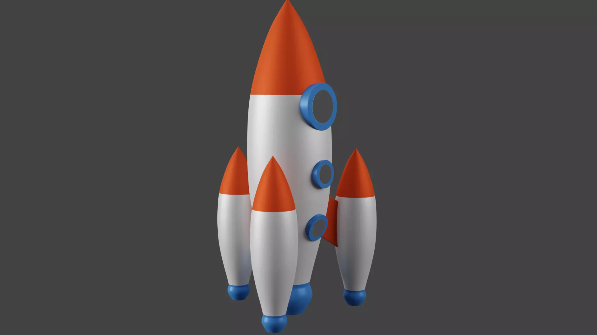 Cartoon Rocket 3D model_0