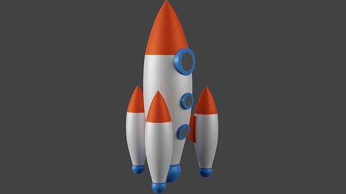 Cartoon Rocket 3D model