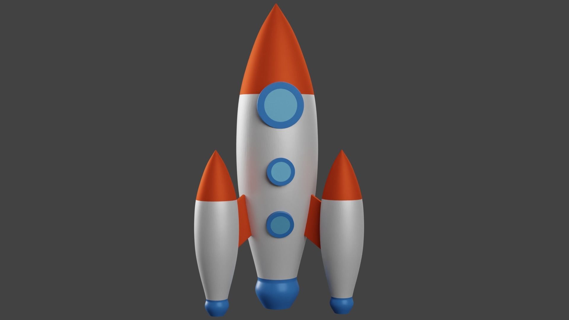 Cartoon Rocket 3D model_1