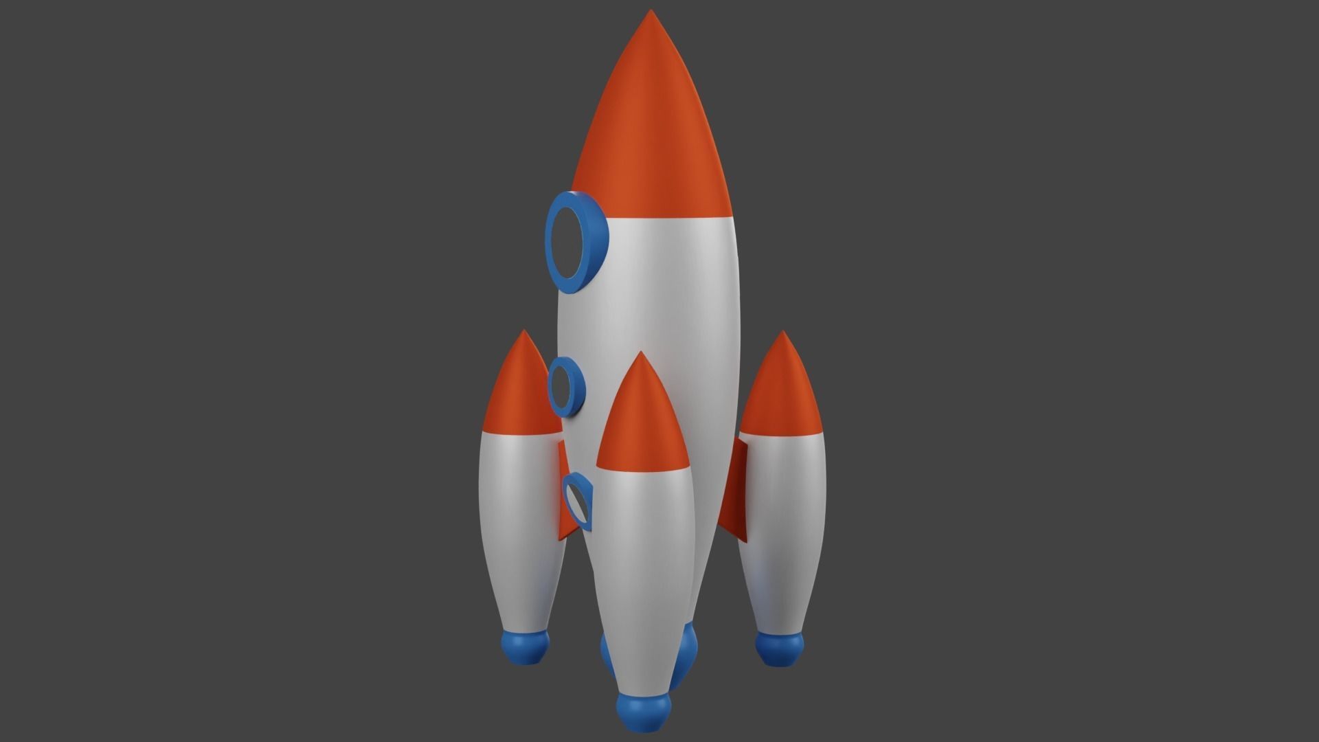 Cartoon Rocket 3D model_2