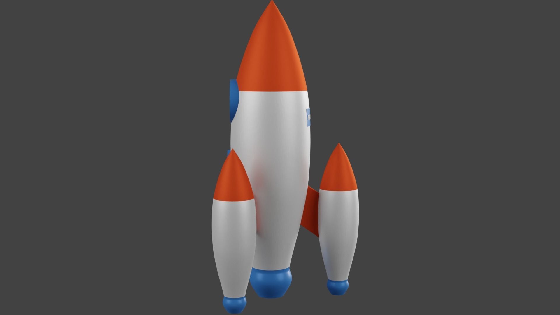 Cartoon Rocket 3D model_3