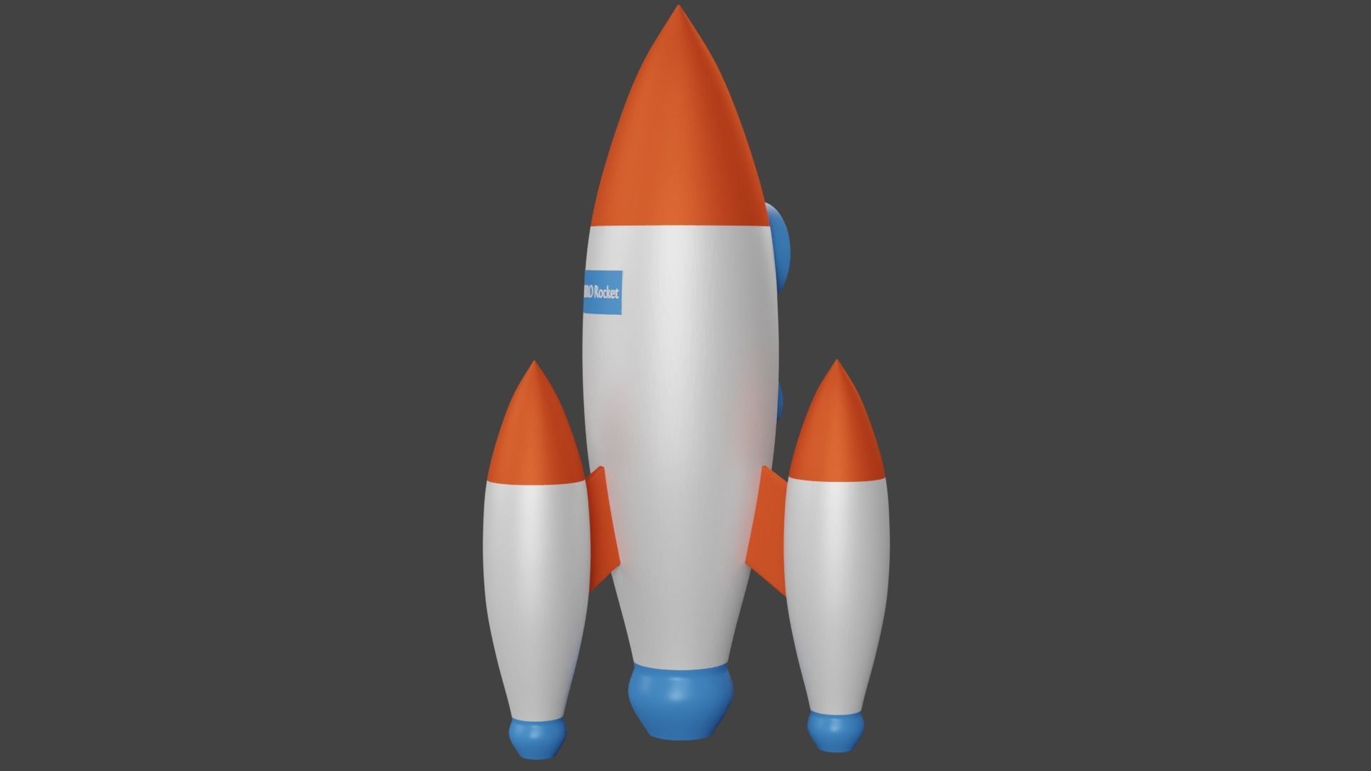 Cartoon Rocket 3D model_6