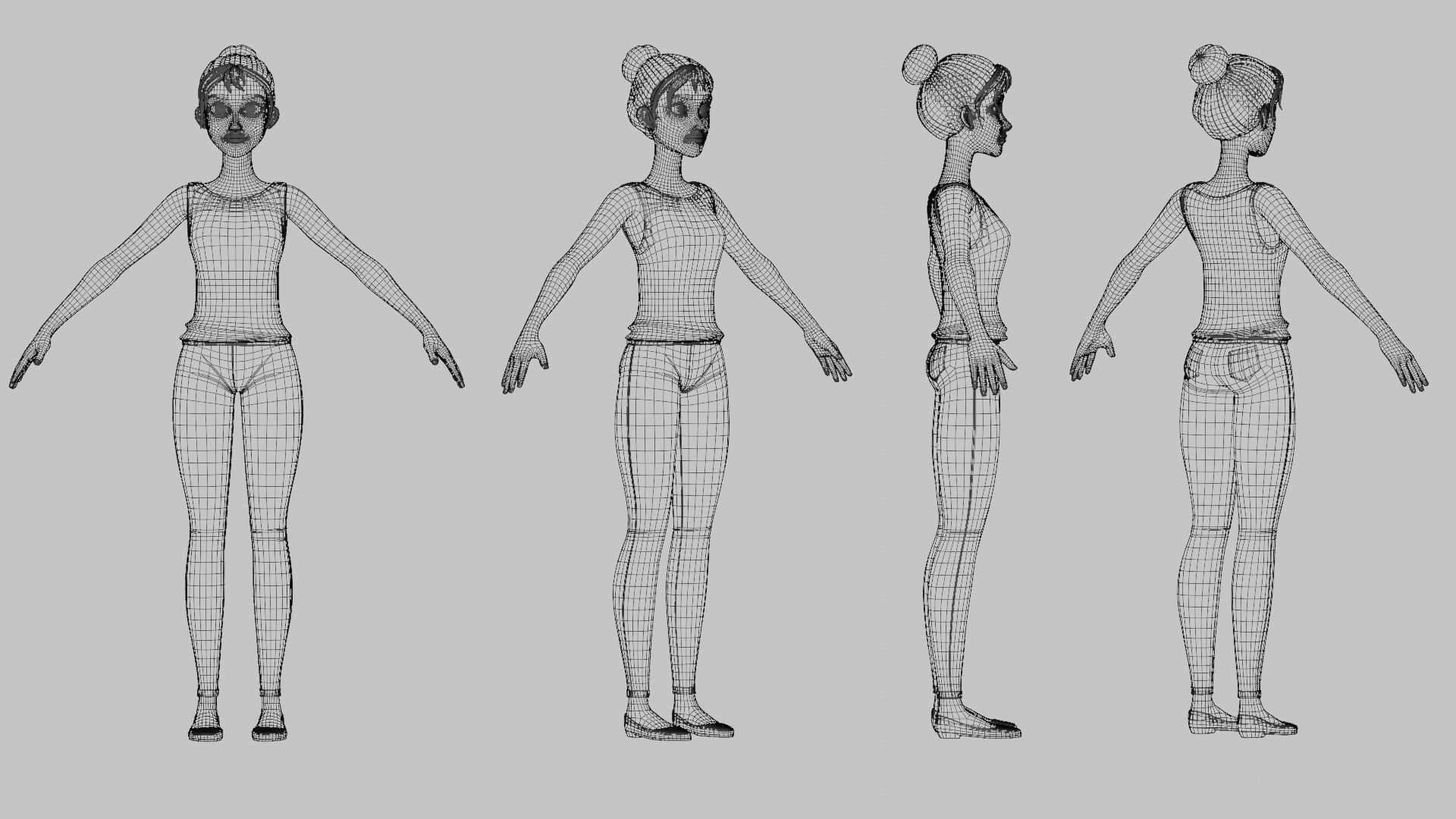 Julia Cartoon Girl Rig 3D model 3D model_13