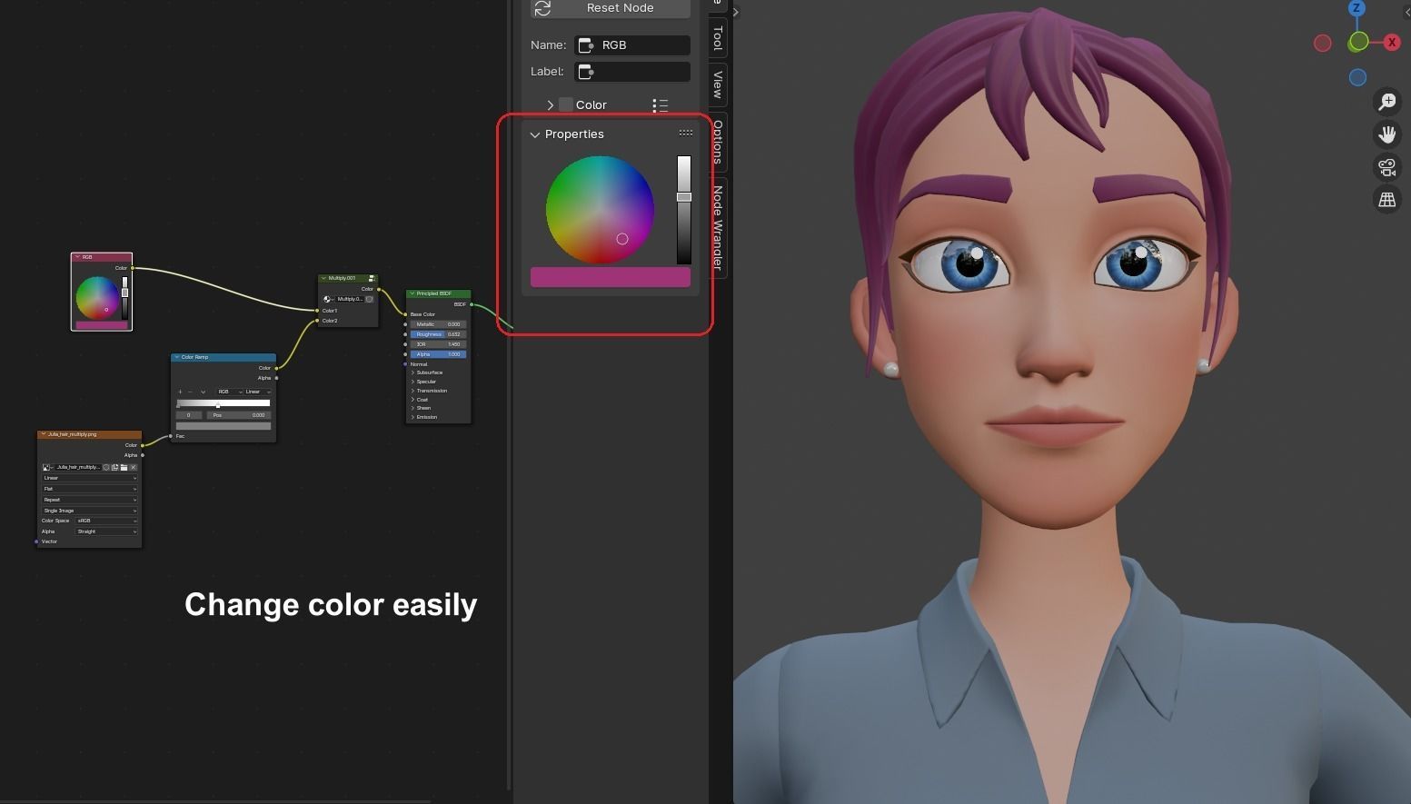 Julia Cartoon Girl Rig 3D model 3D model_7