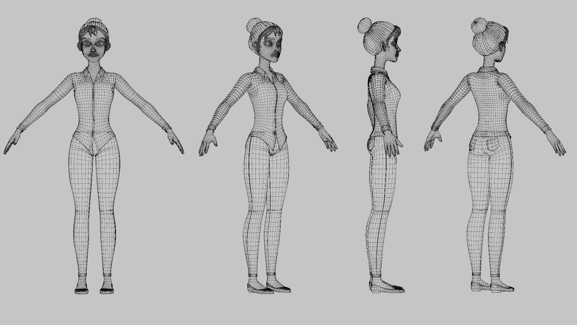 Julia Cartoon Girl Rig 3D model 3D model_11