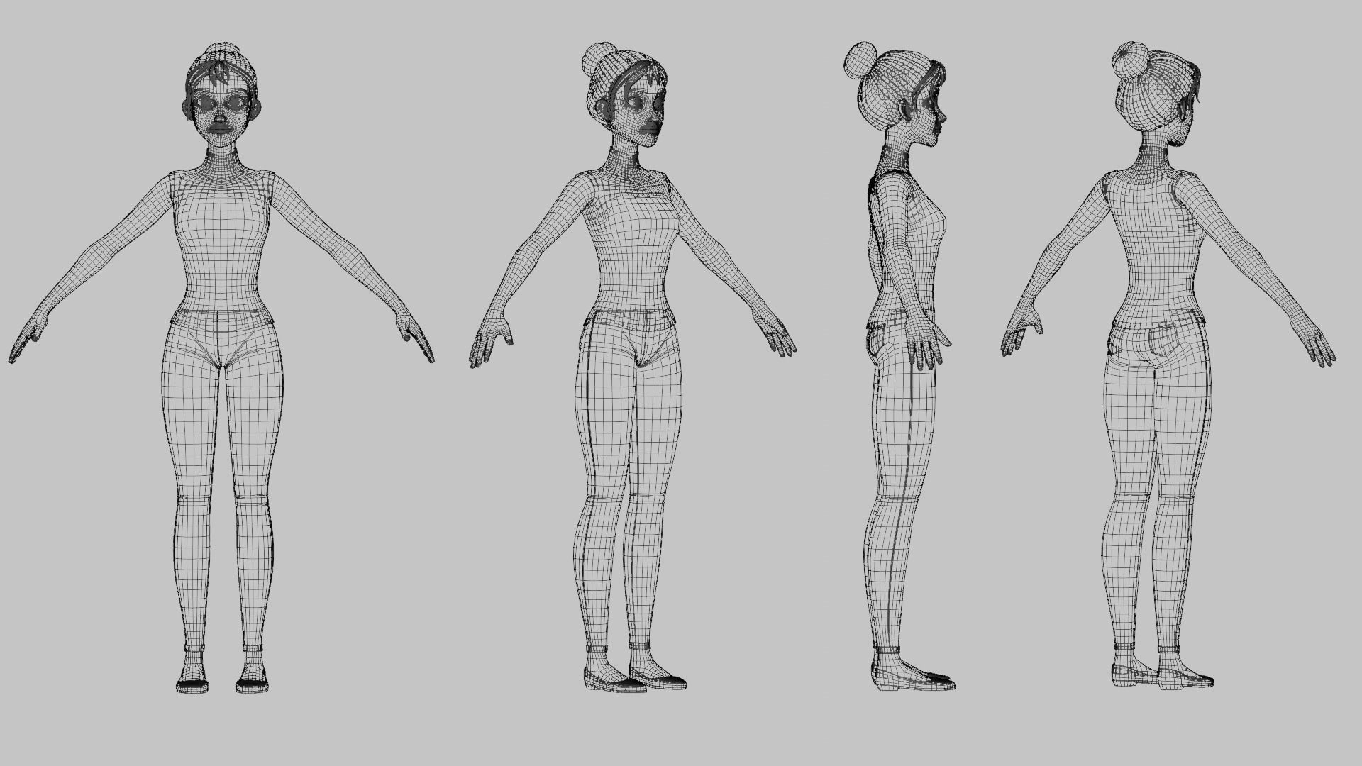 Julia Cartoon Girl Rig 3D model 3D model_12