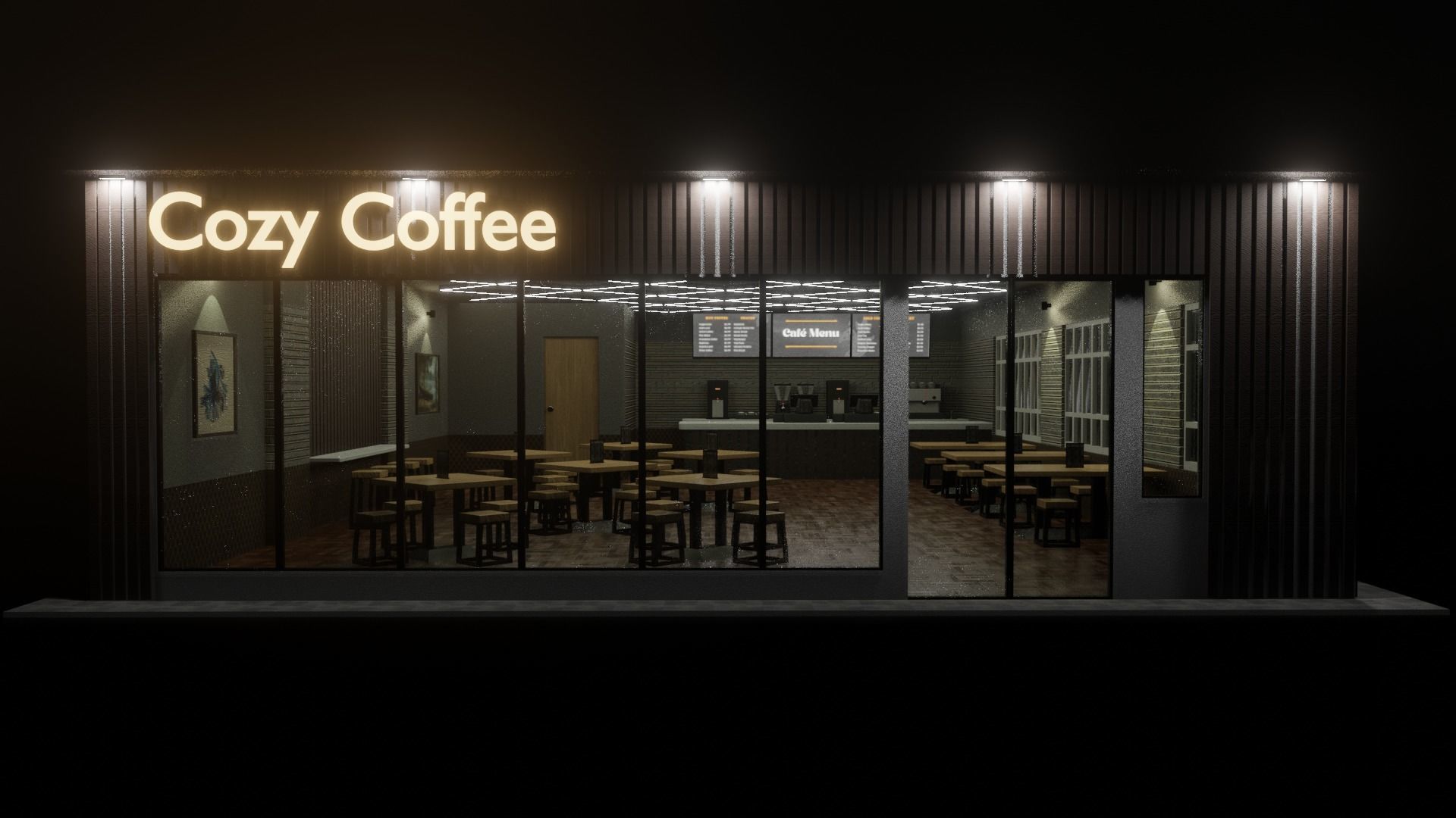 Coffee Shop Free 3D model_2