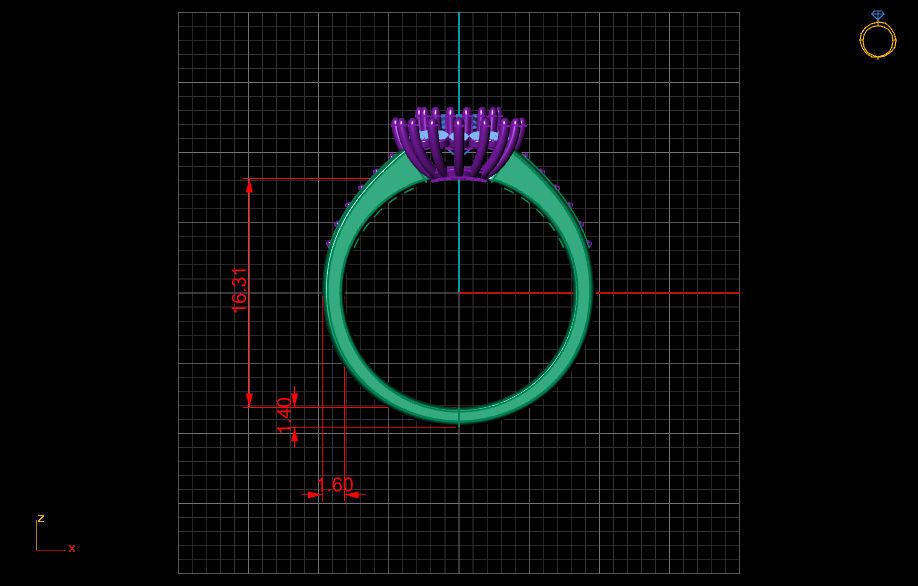 Fashion Ring 1 STL OBJ MTL 3D print model_8