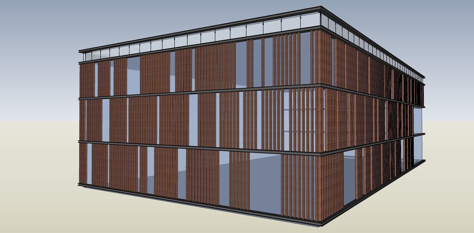 office building 3d sketchup model 3D model_1