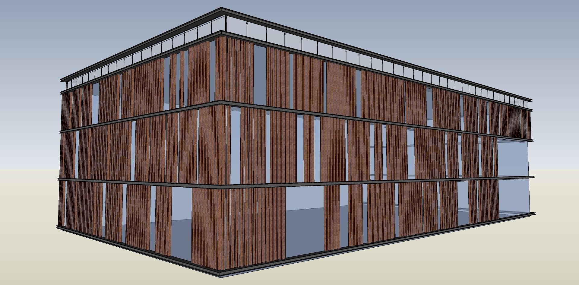 office building 3d sketchup model 3D model_2
