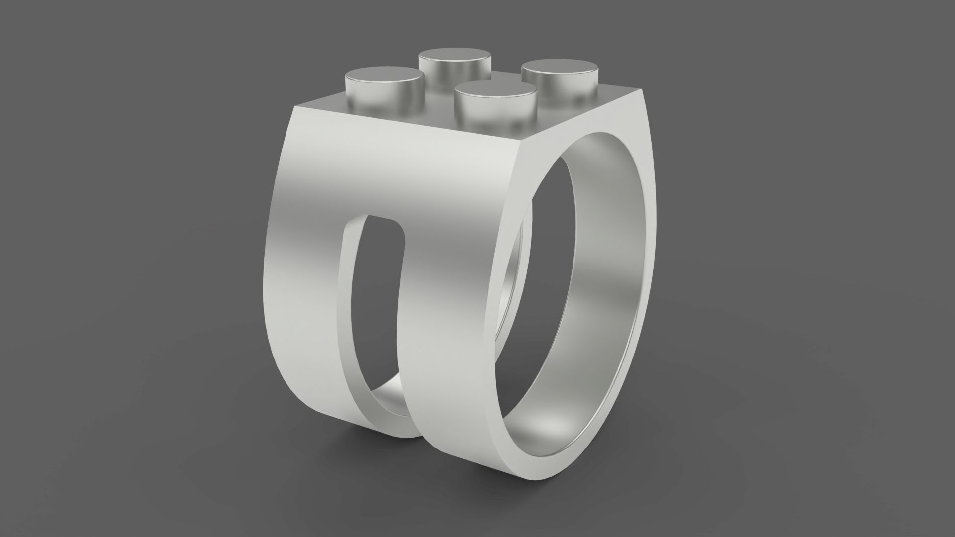 Building Block Ring - 2x2 Plate 3D print model_5