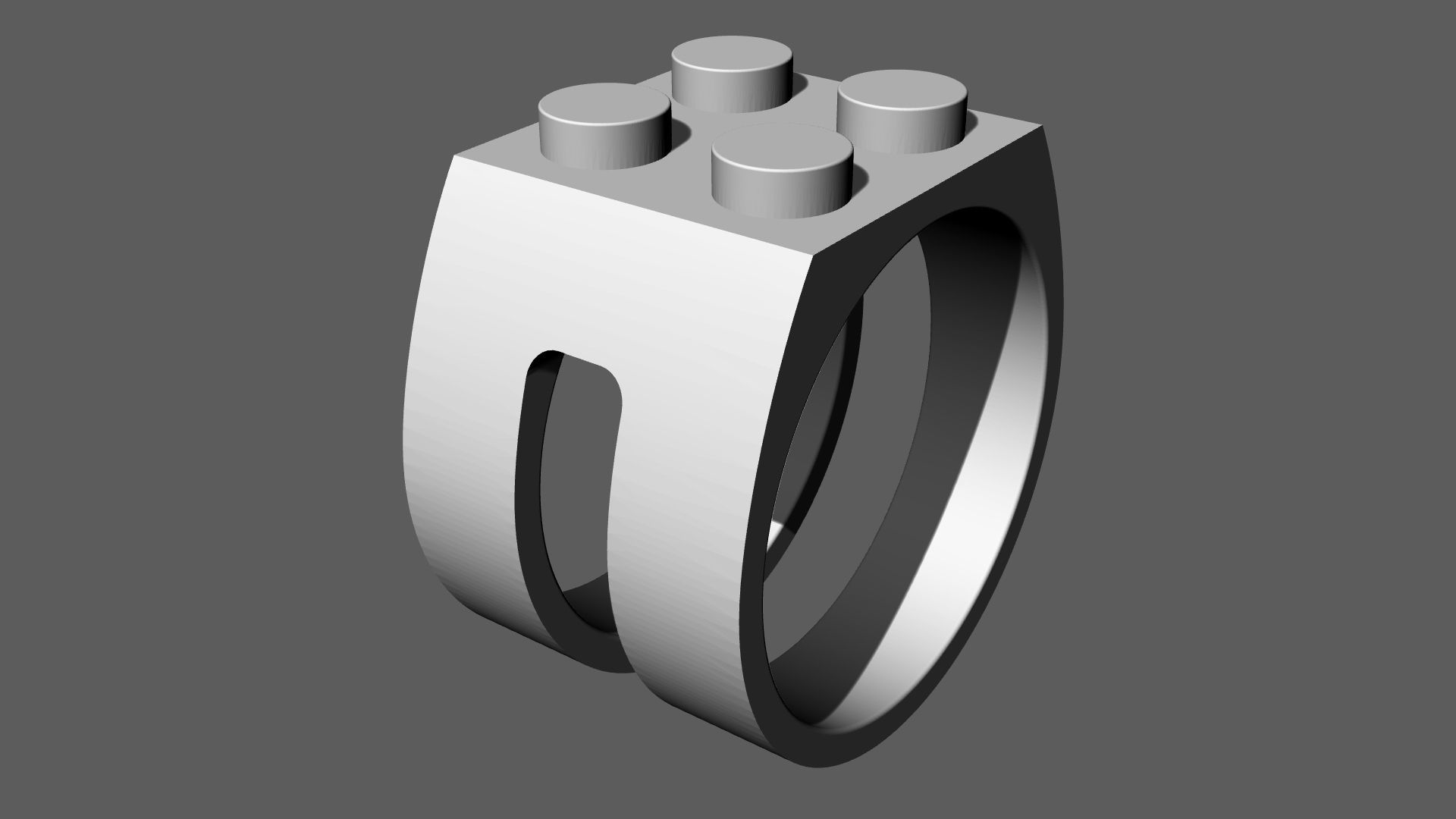 Building Block Ring - 2x2 Plate 3D print model_12