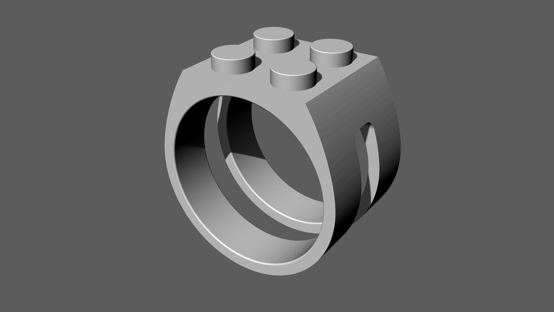 Building Block Ring - 2x2 Plate 3D print model_10