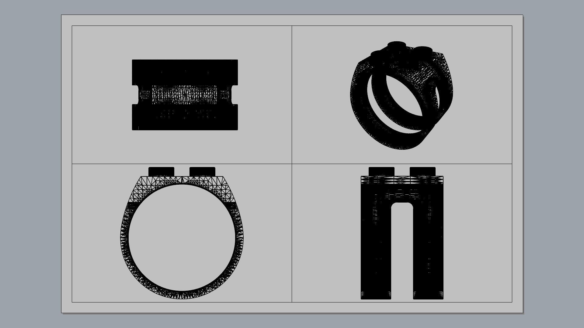 Building Block Ring - 2x2 Plate 3D print model_13