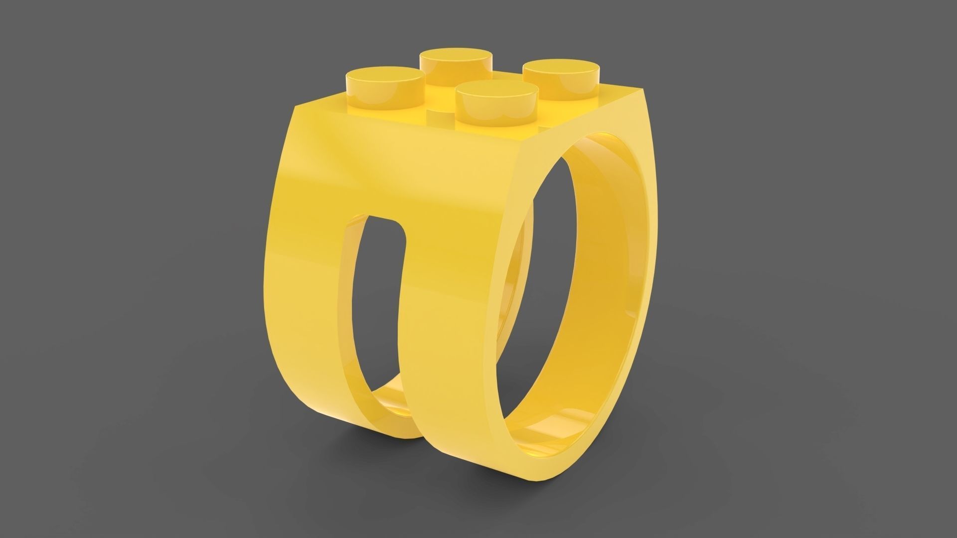 Building Block Ring - 2x2 Plate 3D print model_4
