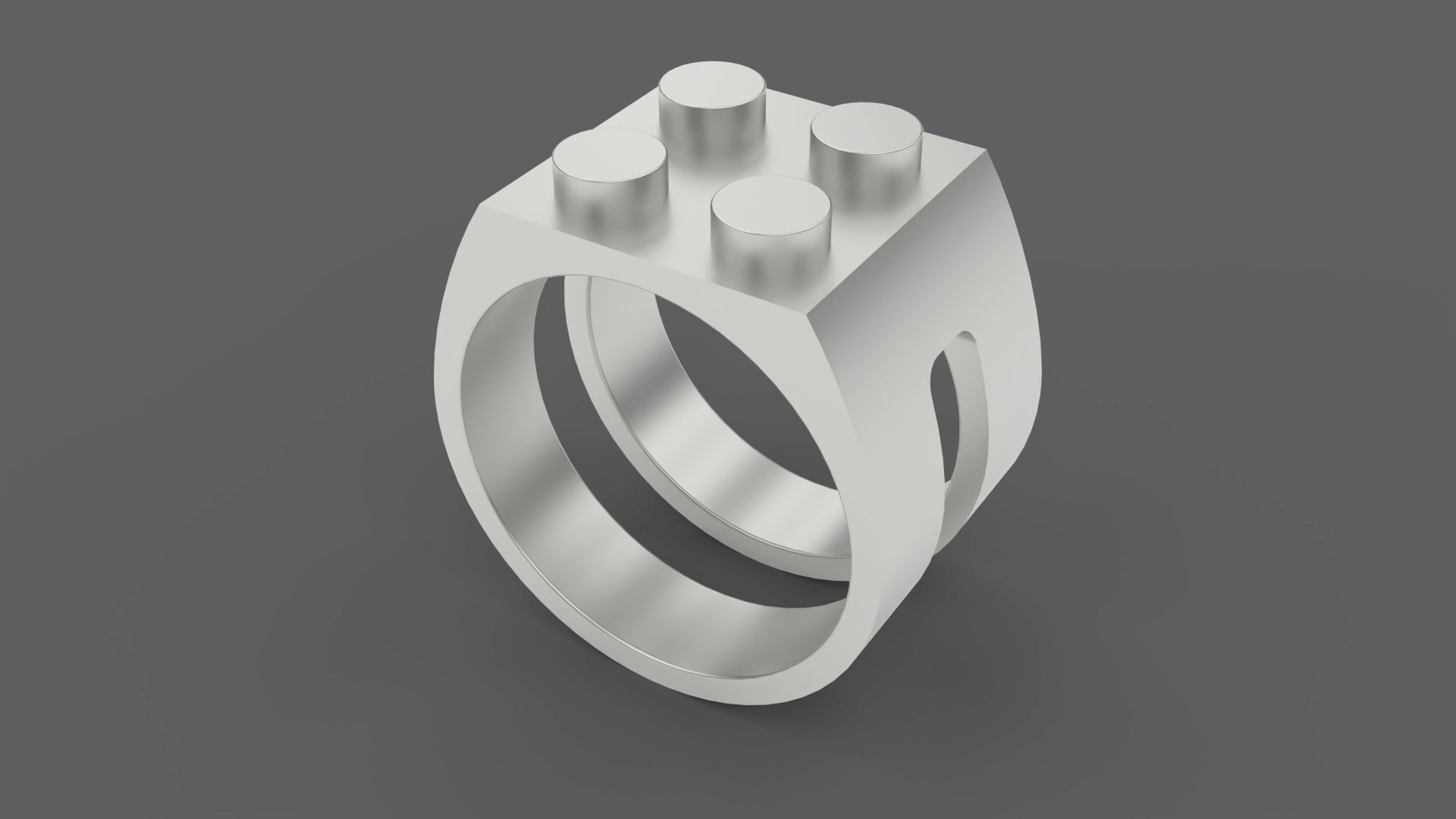 Building Block Ring - 2x2 Plate 3D print model_1