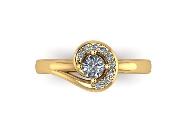 Fashion Ring 3 STL OBJ MTL 3D print model_4