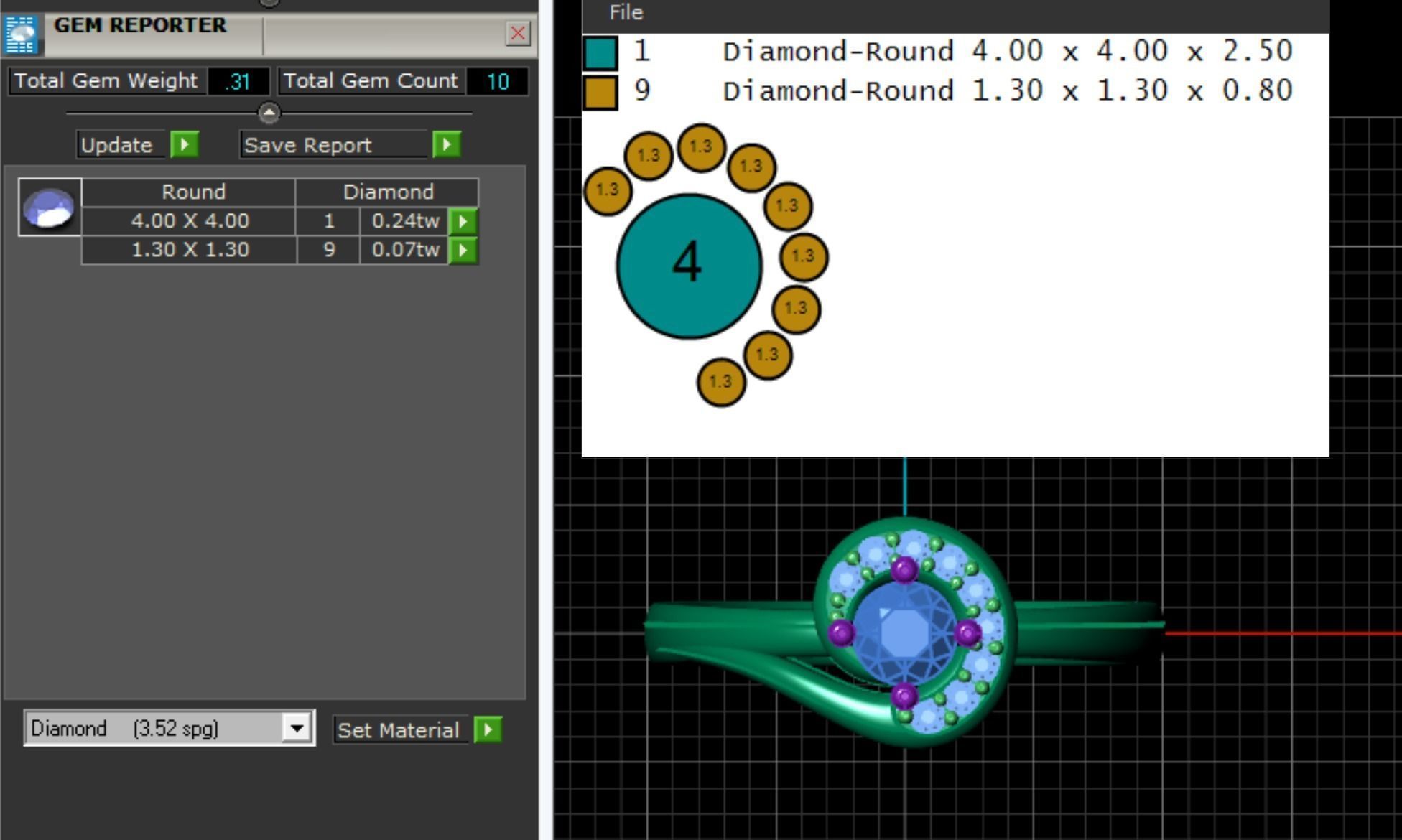 Fashion Ring 3 STL OBJ MTL 3D print model_6
