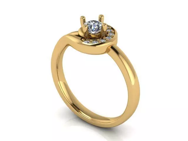 Fashion Ring 3 STL OBJ MTL 3D print model_0