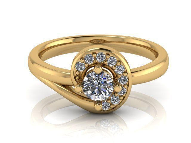 Fashion Ring 3 STL OBJ MTL 3D print model_1