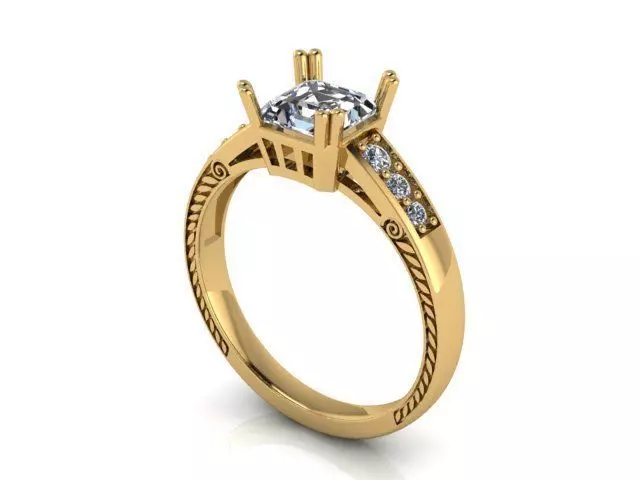 Fashion Ring 9 STL OBJ MTL 3D print model_0