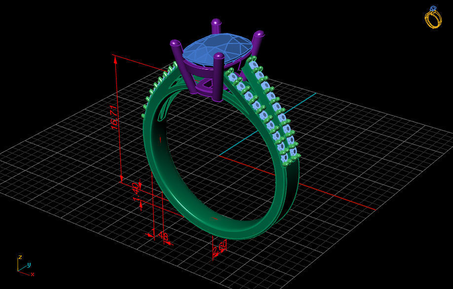 Fashion Ring 8 STL OBJ MTL 3D print model_7