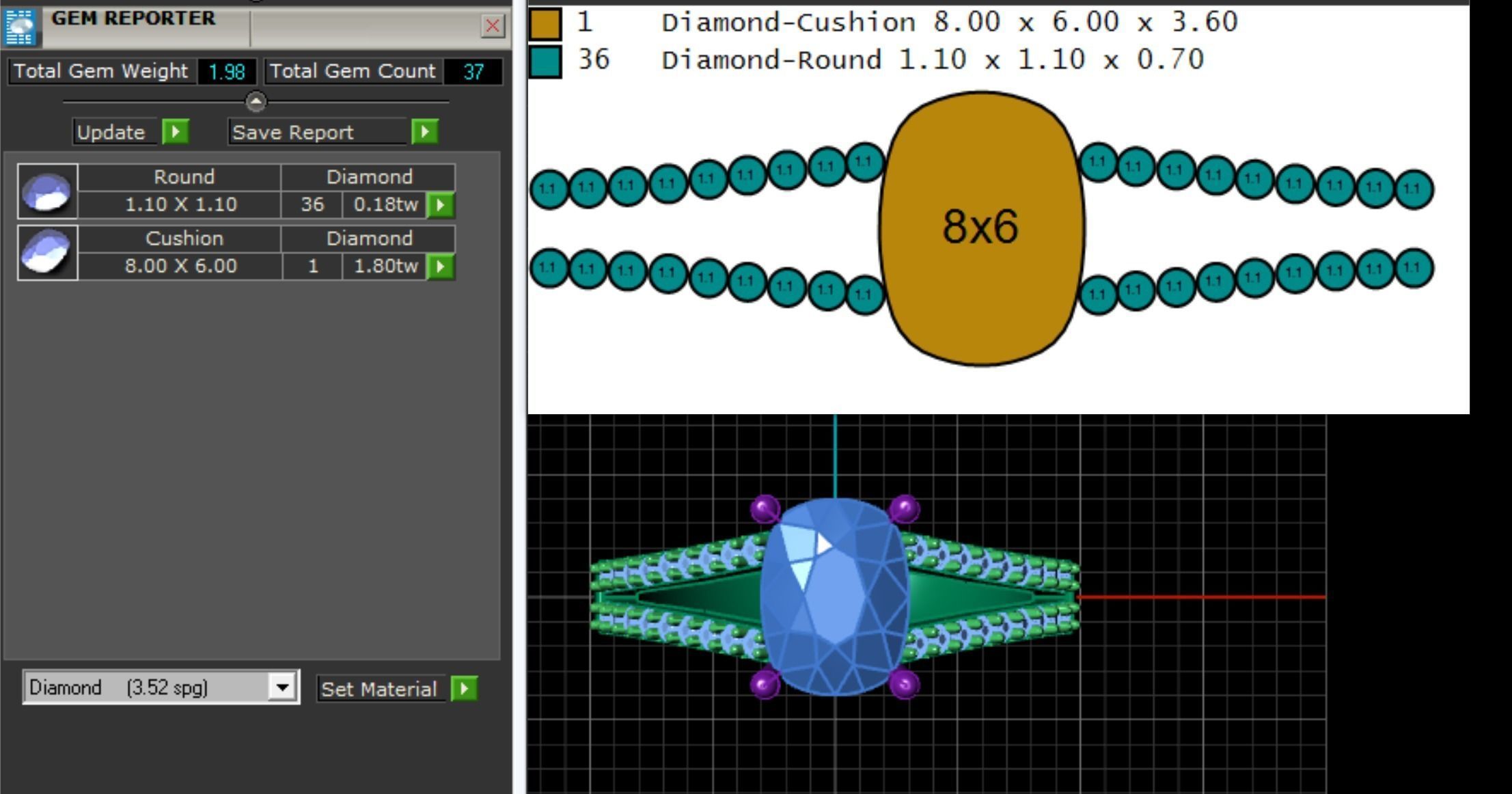 Fashion Ring 8 STL OBJ MTL 3D print model_6