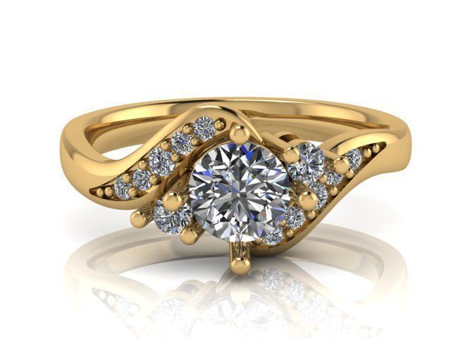 Fashion Ring 5 STL OBJ MTL 3D print model_1