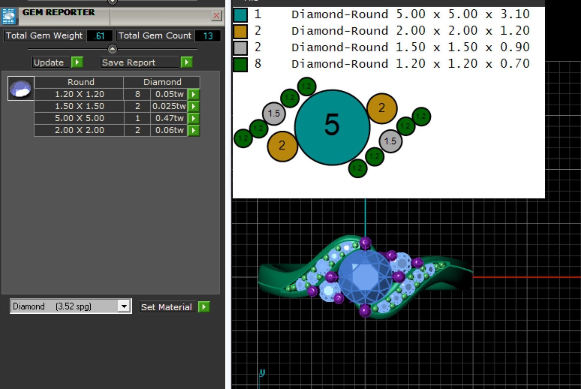 Fashion Ring 5 STL OBJ MTL 3D print model_6