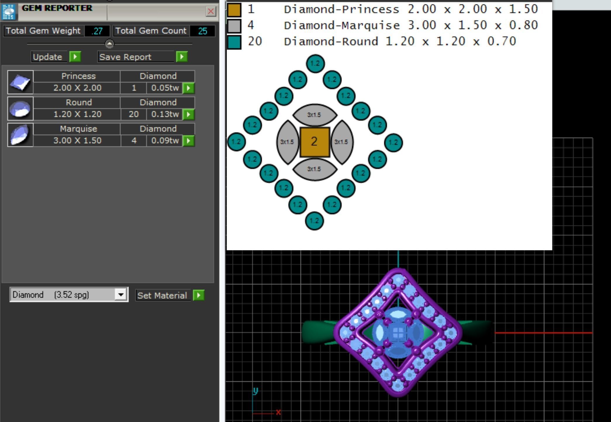 Fashion Ring 4 STL OBJ MTL 3D print model_6