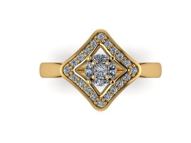 Fashion Ring 4 STL OBJ MTL 3D print model_4