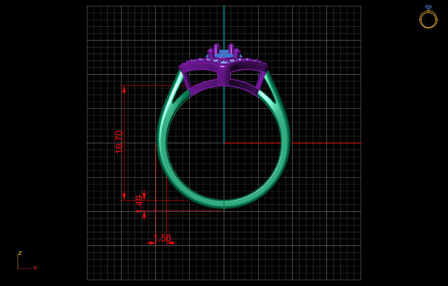 Fashion Ring 4 STL OBJ MTL 3D print model_8