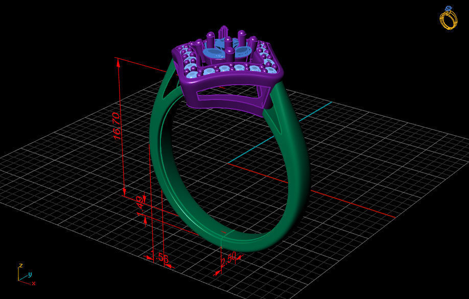 Fashion Ring 4 STL OBJ MTL 3D print model_7