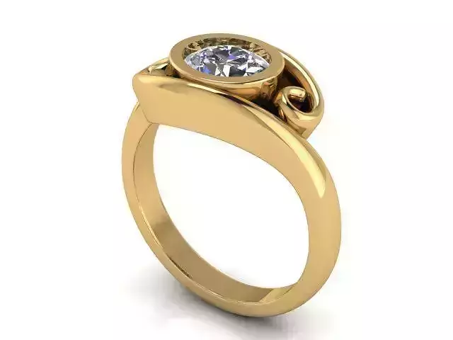 Fashion Ring 19 STL OBJ MTL