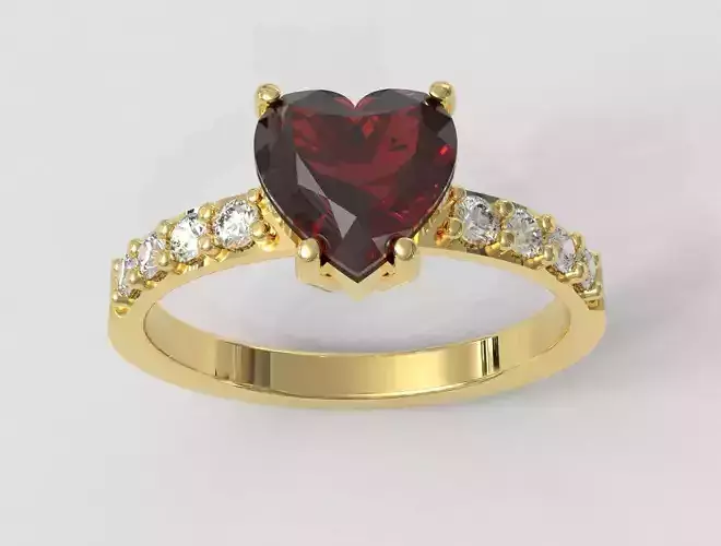 7mm Heart Gemstone Ring