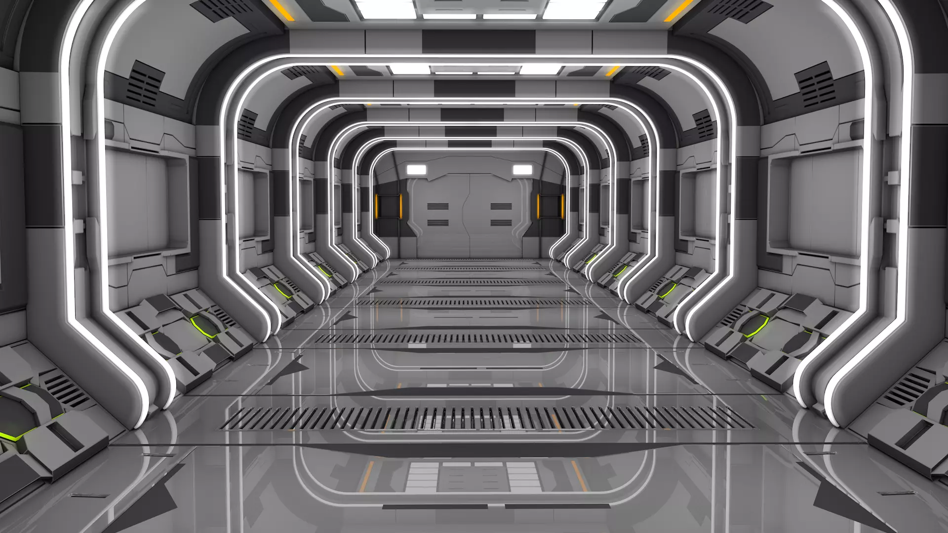 Sci Fi Corridor 3D model_0