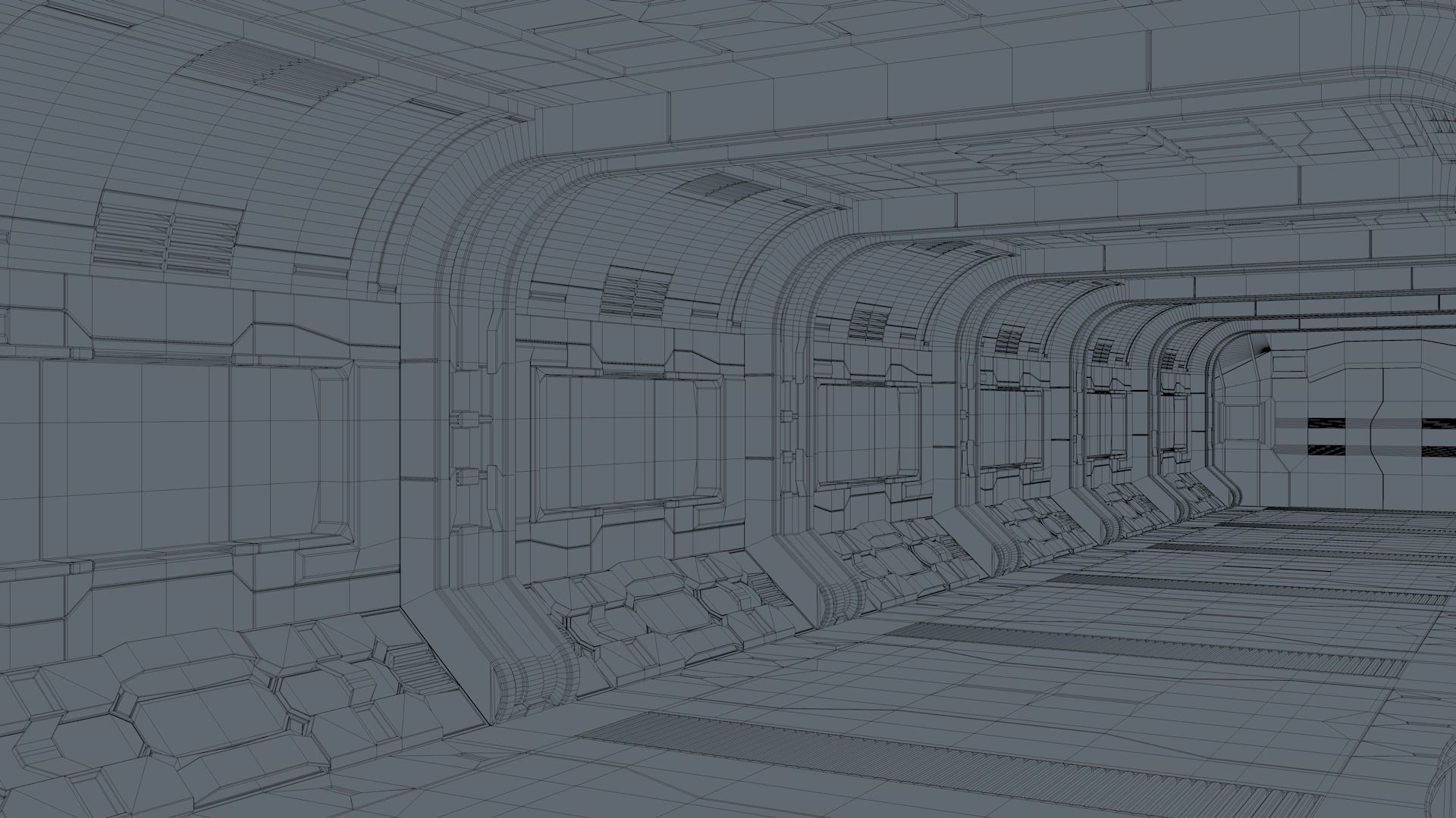 Sci Fi Corridor 3D model_7