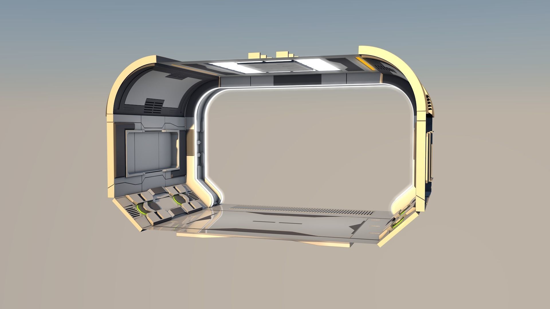 Sci Fi Corridor 3D model_5