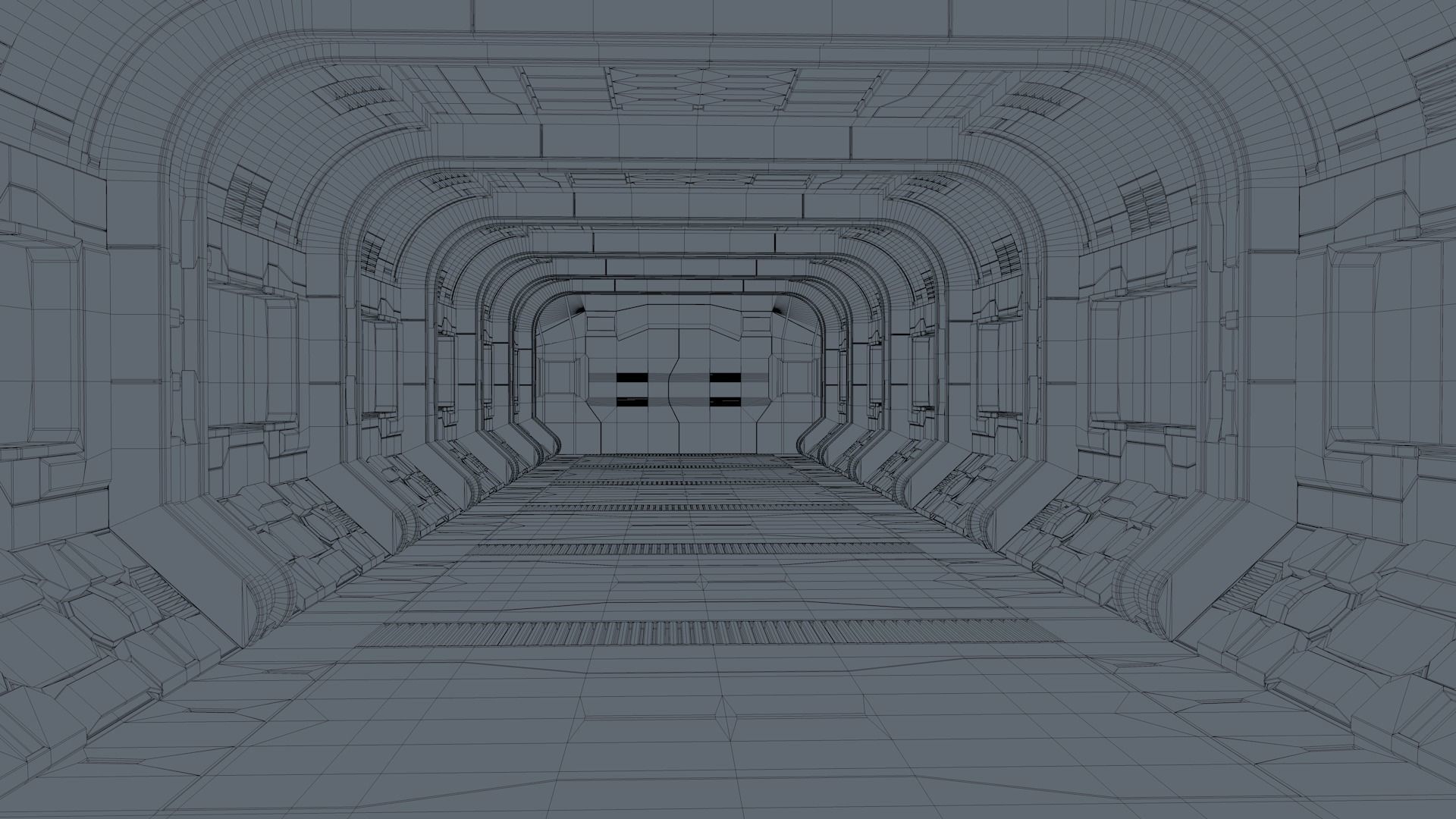 Sci Fi Corridor 3D model_9