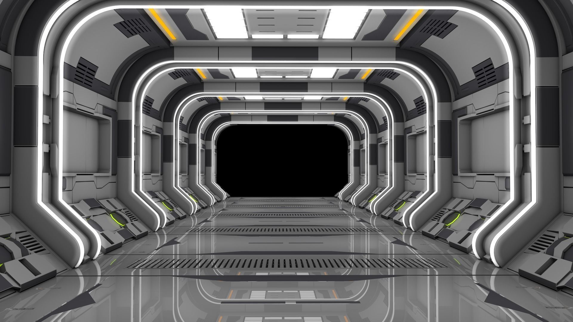 Sci Fi Corridor 3D model_4