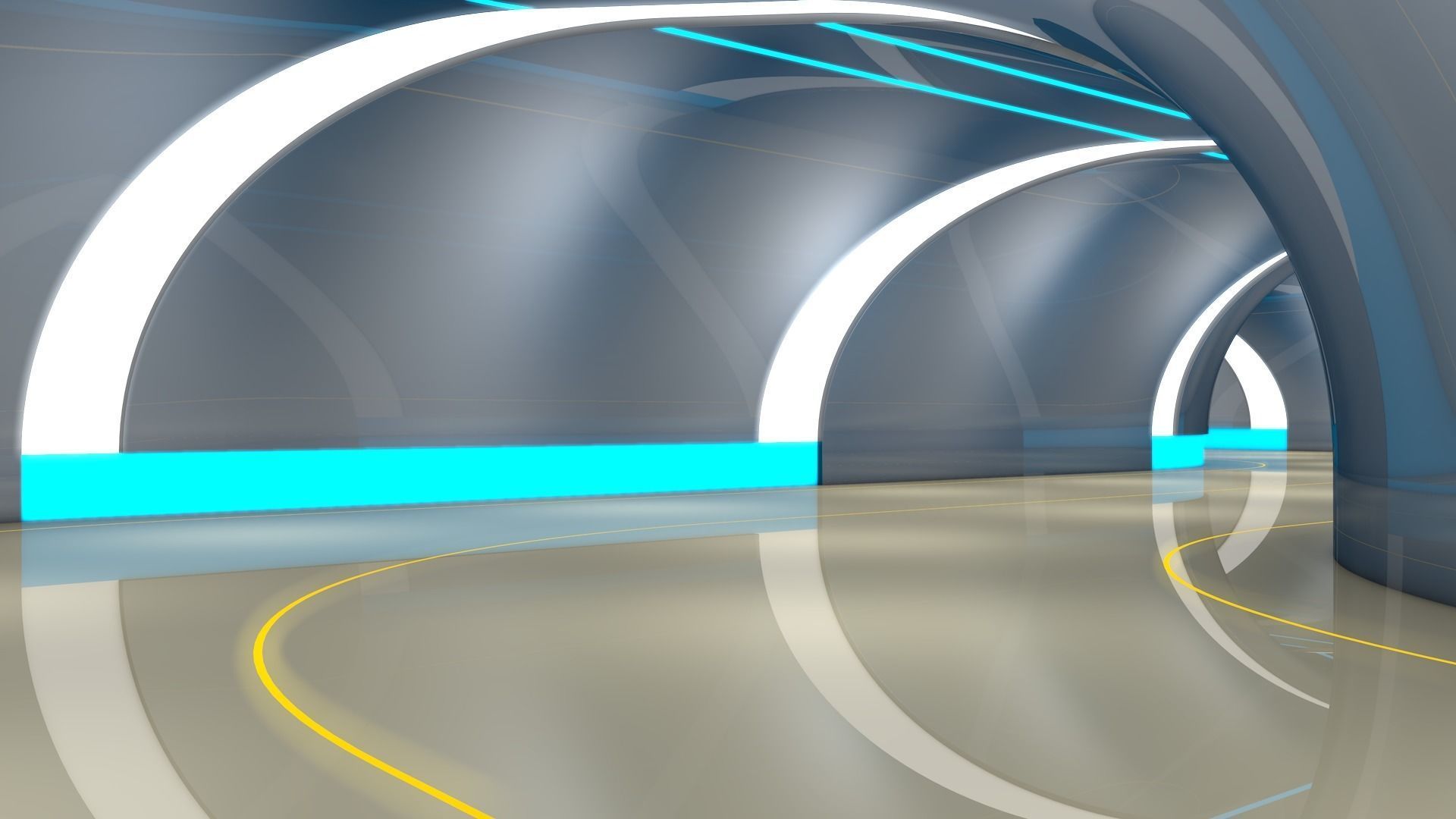 Sci Fi Tunnel 3D model_3