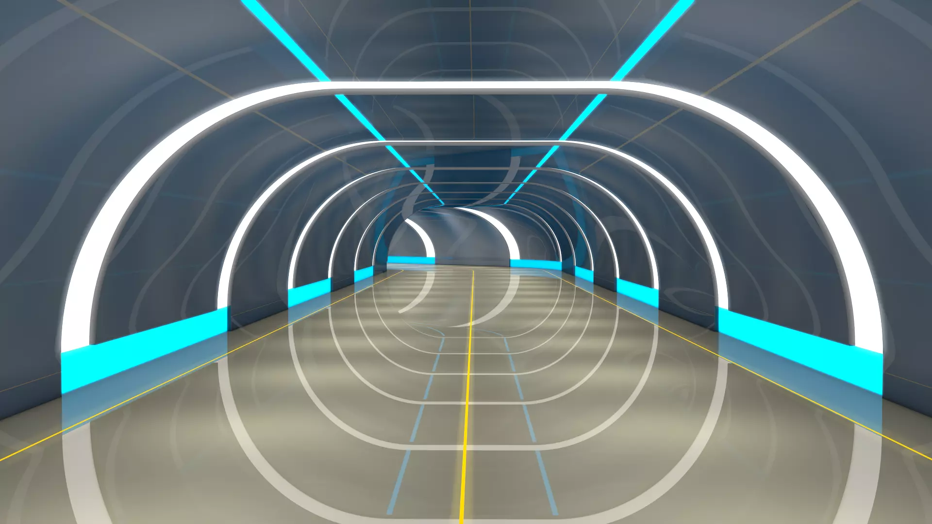 Sci Fi Tunnel 3D model_0